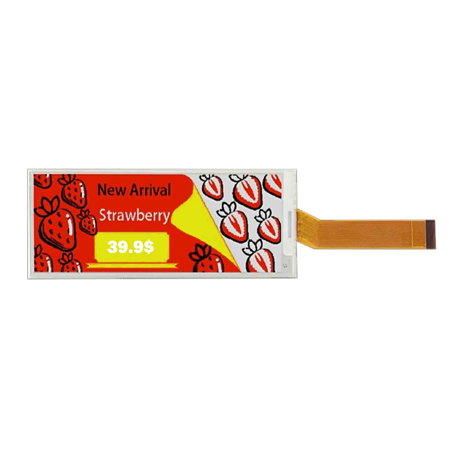 4.37-inch Black White Red Yellow 176x480 Large E Ink Epaper Rfid Display Eink Name Tags