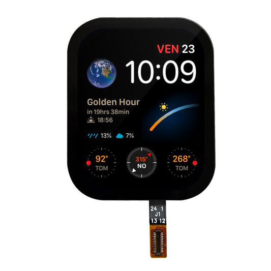 1.96-Inch 410x502 QSPI 600nits Square AMOLED Display OLED Screen for Smartwatch