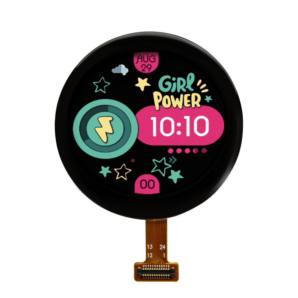 1.04-inch 600nits 340x340 Full Colors Circular AMOLED Displays, B2B Connector FPC