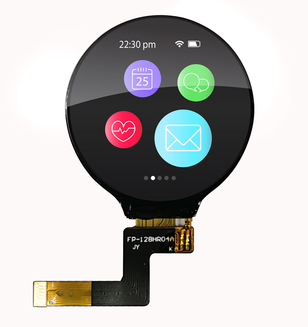 1.28-inch 240x240 Round TFT LCD Display Module, SPI Interface, ZIF Connecting FPC
