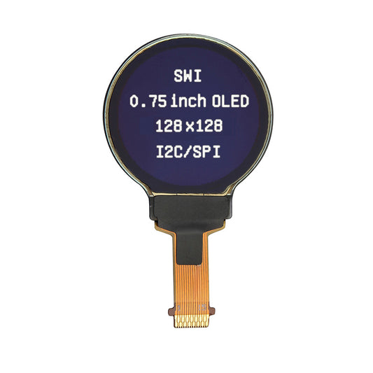 0.75-inch 128x128 Mono Round OLED Display Circular OLED Display
