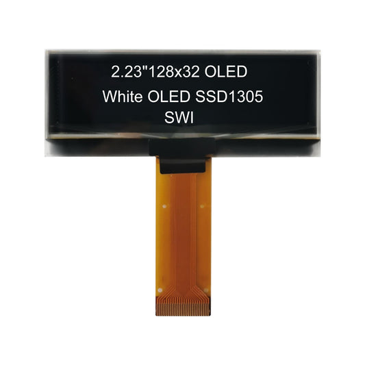 2.23-inch 128x32 I2C OLED 24 Pins, SSD1305 Controller, Monochrome OLED, Micro Display