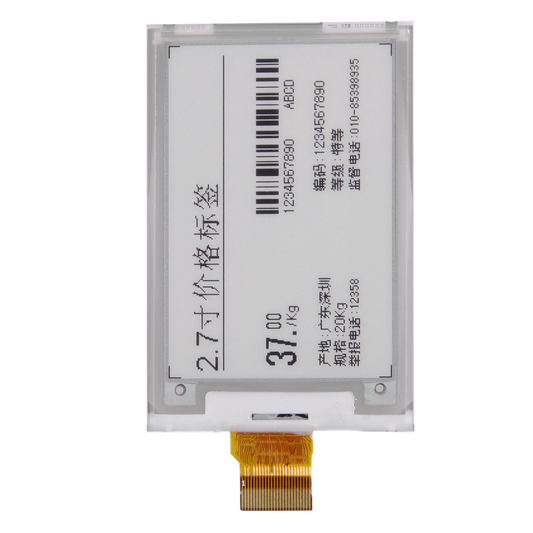 2.7-inch 176X264 Electronic Eink Price Screen Tag Fast Refresh Epaper Display