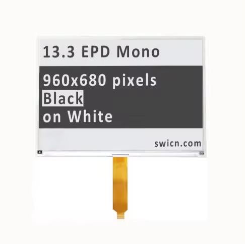 13.3-inch 960x680 Large Size Black White SPI epaper Display Electronic Paper Screen