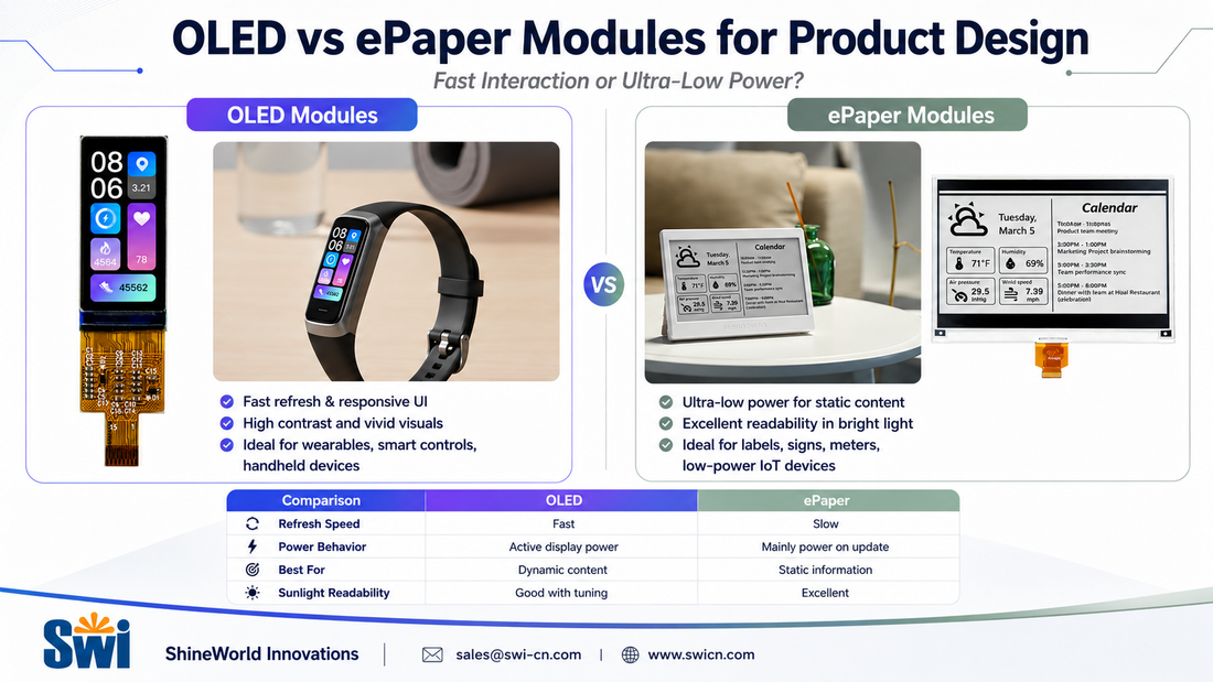 OLED vs ePaper Modules for Product Design