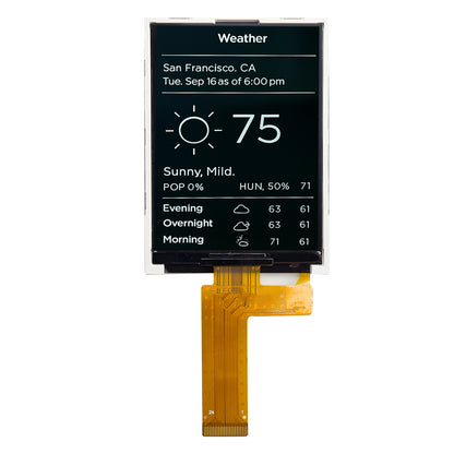 2.8-inch 240x320 TFT LCD Display 8 Bit 8080 MCU & 4-wire SPI Interface COG TFT