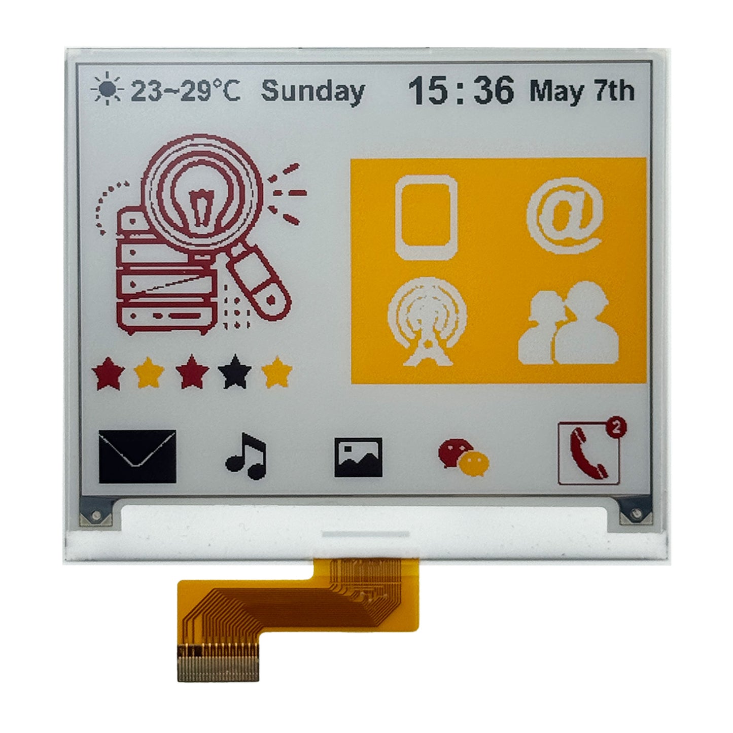 4.2-Inch Yellow Red White Black SSD1619 400x300 E Ink Display Module E Ink Price Tag for ESL