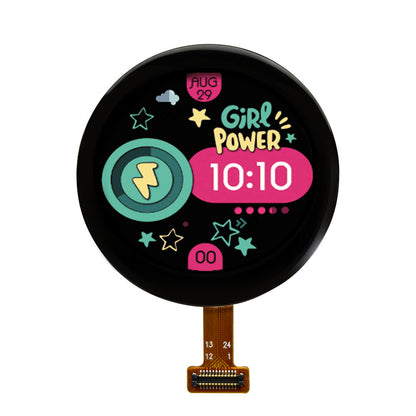 1.04-inch 600nits 340x340 Full Colors Circular AMOLED Displays, B2B Connector FPC
