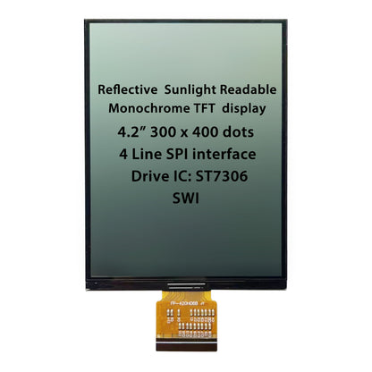 4.2-inch 300x400 White Black TFT Reflective Mono LCD Module