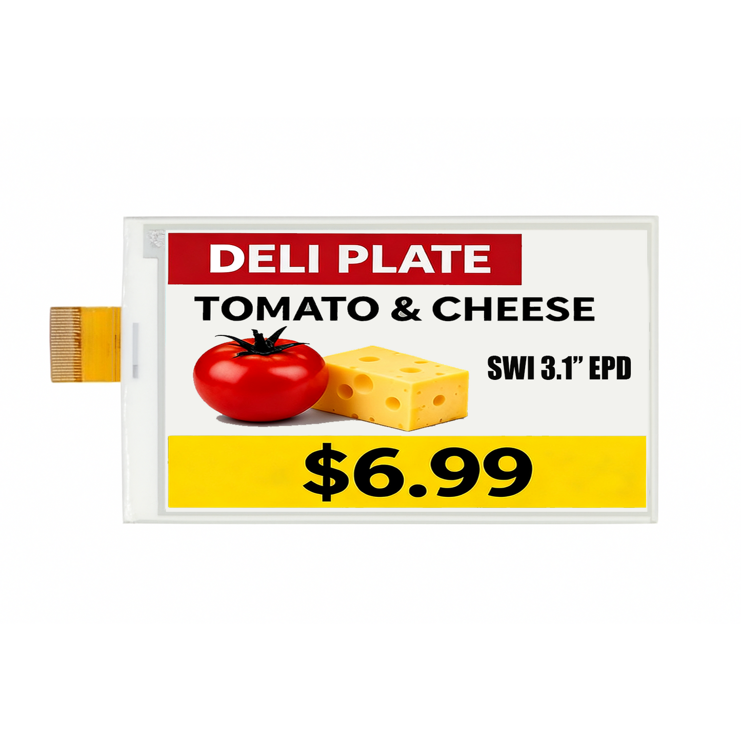 3.1-inch E-Ink Display Module 296x168 SSD2680 4-Color E-Paper Screen Black White Red Yellow Low Power EPD Panel