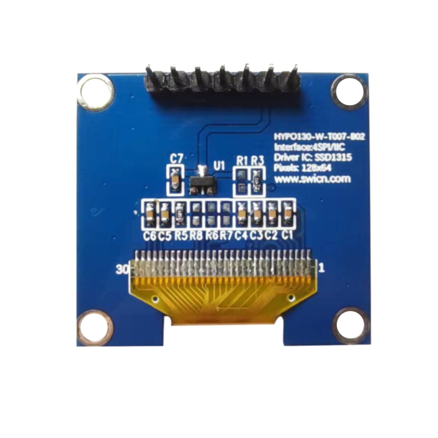 0.91英寸点阵128x32驱动IC SSD1306 OLED屏幕