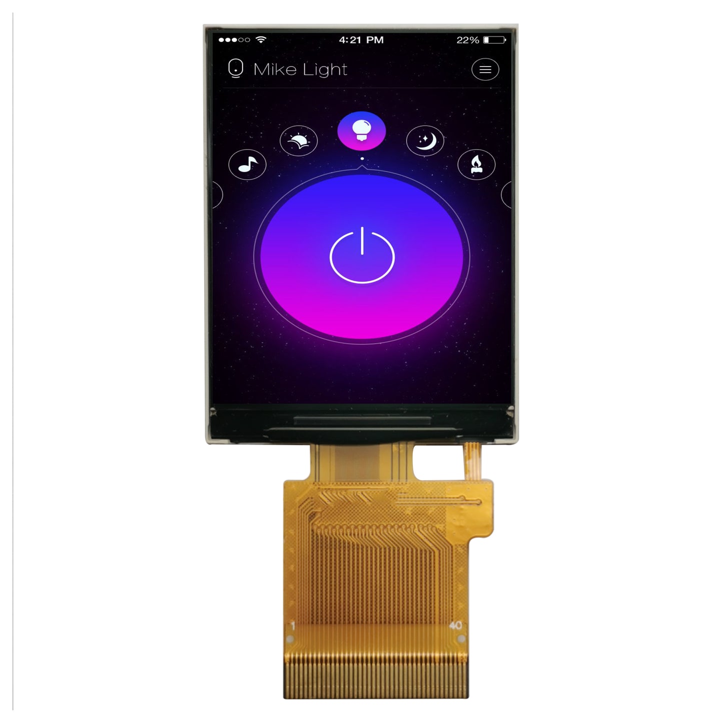 2.0-inch 240x320 ST7789 40pin RGB and 4 Line SPI interface industrial TFT LCD
