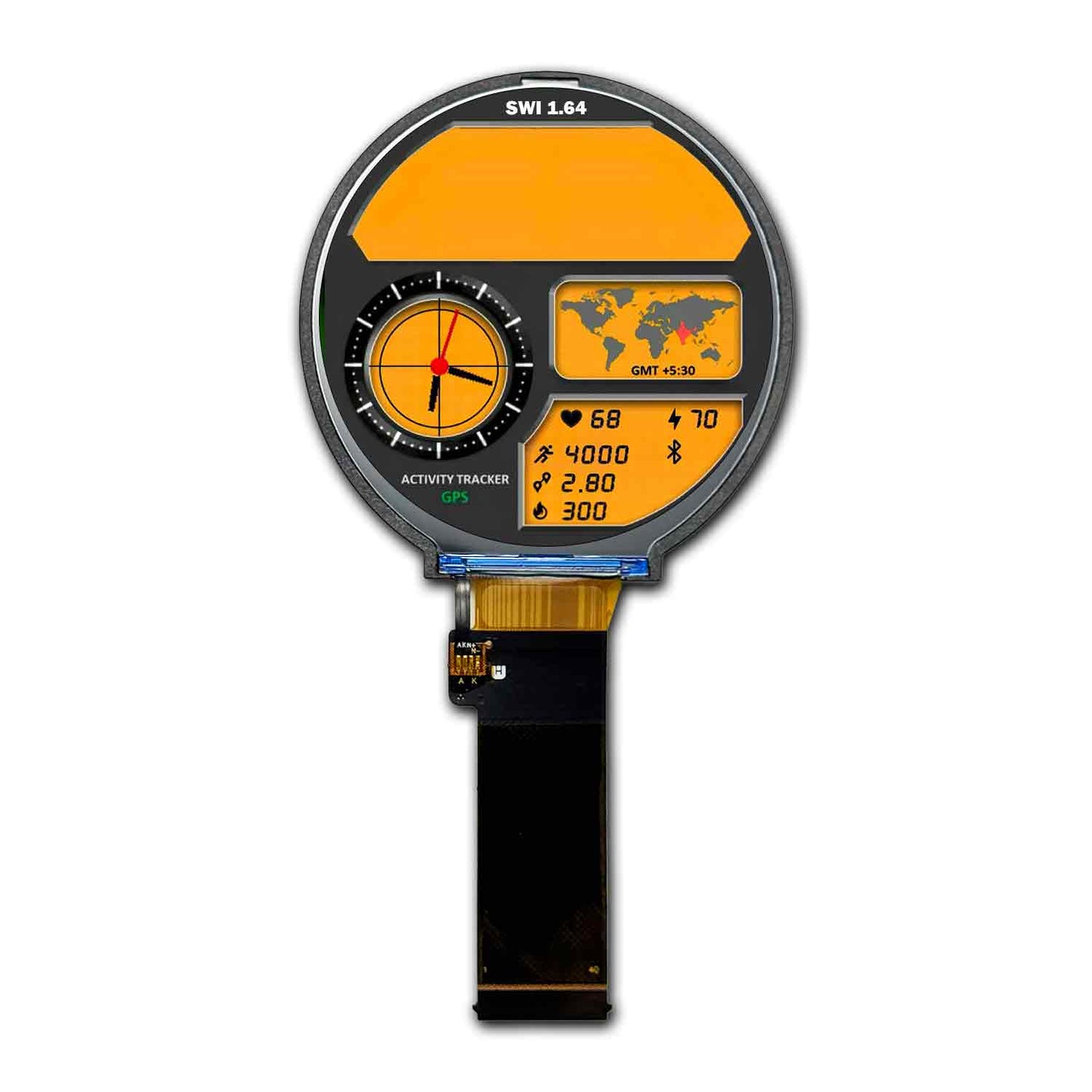 2.76-inch 480x480 1000cd/m2 High Brightness Round TFT Display Circular LCD IPS TFT
